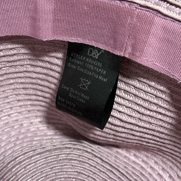 D&Y Purple Pink Women's‎ Paper Straw Cloche Hat - Picture 6 of 6